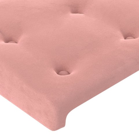 Zagłówek do łóżka z LED, różowy, 90x5x118/128 cm, aksamit