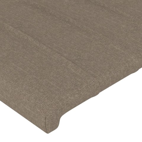  Zagłówek do łóżka z LED, taupe, 144x5x118/128 cm, tkanina