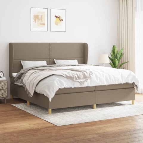  Łóżko kontynentalne z materacem, taupe, tkanina, 200x200 cm