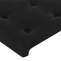  Zagłówek do łóżka z LED, czarny, 93x16x118/128 cm, aksamit