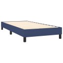  Łóżko kontynentalne z materacem, niebieskie, tkanina 100x200 cm