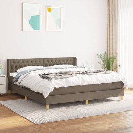  Łóżko kontynentalne z materacem, taupe, tkanina, 180x200 cm