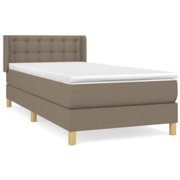  Łóżko kontynentalne z materacem, taupe, tkanina, 90x200 cm