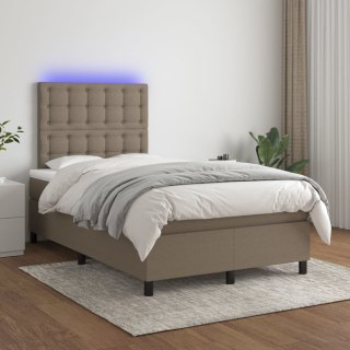  Łóżko kontynentalne z materacem, taupe, 120x200 cm, tkanina