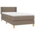  Łóżko kontynentalne z materacem, taupe, tkanina, 90x200 cm