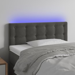  Zagłówek do łóżka z LED, ciemnoszary, 100x5x78/88 cm, aksamit