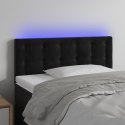  Zagłówek do łóżka z LED, czarny, 100x5x78/88 cm, aksamit