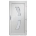  Drzwi wejściowe, białe, 108x200 cm, PVC