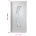  Drzwi wejściowe, białe, 108x200 cm, PVC