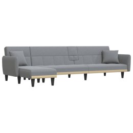  Sofa rozkładana L, jasnoszara, 275x140x70 cm, tkanina
