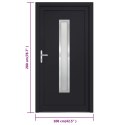  Drzwi wejściowe, antracytowe, 108x200 cm, PVC