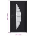  Drzwi wejściowe, antracytowe, 108x208 cm, PVC