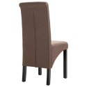  Krzesła stołowe, 4 szt., brązowe, obite tkaniną