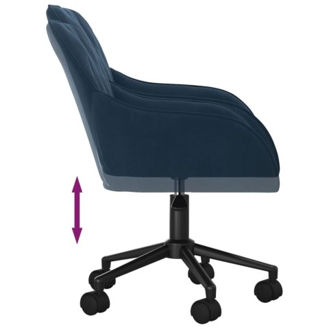  Obrotowe krzesło biurowe, niebieskie, aksamitne