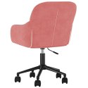  Obrotowe krzesło biurowe, różowe, tapicerowane aksamitem