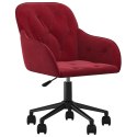  Obrotowe krzesło biurowe, winna czerwień, obite aksamitem