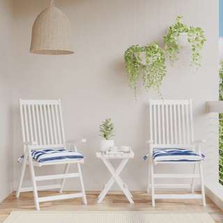  Poduszki na krzesła, 2 szt., niebiesko-białe paski, 50x50x7 cm