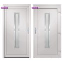  Drzwi wejściowe, białe, 108x208 cm, PVC