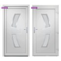  Drzwi wejściowe, białe, 88x200 cm, PVC