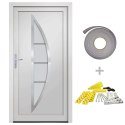  Drzwi wejściowe, białe, 98x200 cm, PVC