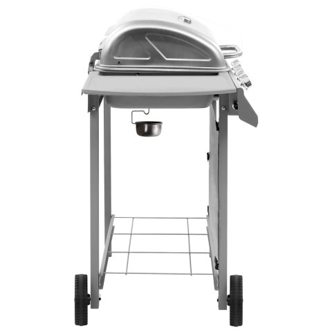  Grill gazowy z 4 palnikami, srebrny