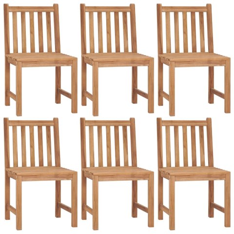  Krzesła ogrodowe z poduszkami, 6 szt., lite drewno tekowe