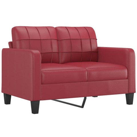  2-osobowa sofa, winna czerwień, 120 cm, sztuczna skóra