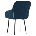  Krzesła stołowe, 2 szt., niebieskie, aksamitne