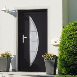  Drzwi wejściowe, antracytowe, 98x200 cm, PVC