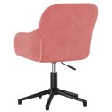  Obrotowe krzesła stołowe, 2 szt., różowe, aksamitne