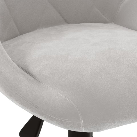  Obrotowe krzesło stołowe, jasnoszare, obite aksamitem