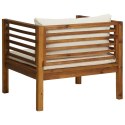  Krzesło ogrodowe z kremowymi poduszkami, lite drewno akacjowe