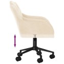  Obrotowe krzesło biurowe, kremowe, tapicerowane aksamitem