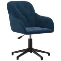  Obrotowe krzesło biurowe, niebieskie, tapicerowane aksamitem