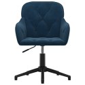  Obrotowe krzesło biurowe, niebieskie, tapicerowane aksamitem