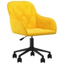  Obrotowe krzesło biurowe, żółte, tapicerowane aksamitem