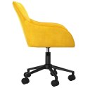  Obrotowe krzesło biurowe, żółte, tapicerowane aksamitem