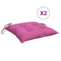  Poduszki na krzesła, 2 szt., różowe, 50x50x7 cm, tkanina