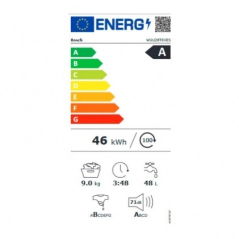 Pralka BOSCH WUU28T0XES 9 kg 1400 rpm 1400 rpm 9 kg