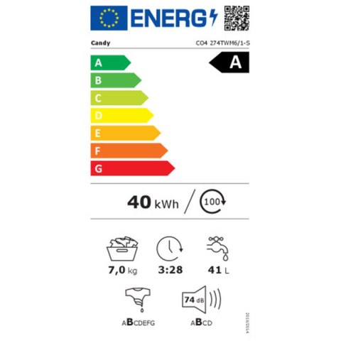 Pralka Candy CO4274TWM61S 60 cm 1200 rpm 7 kg