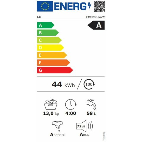 Pralka LG F4WR9513A2W 60 cm 1400 rpm 13 kg