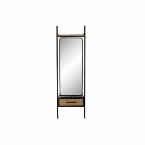 Stojące lustro DKD Home Decor Czarny Naturalny 58 x 30 x 191 cm Prostokątny