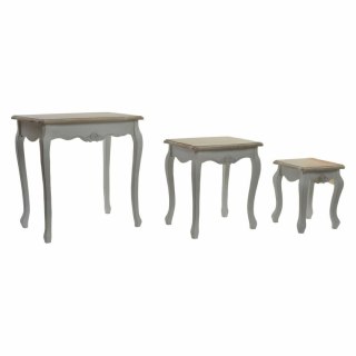 Zestaw 3 stołów DKD Home Decor Drewno Biały (60 x 40 x 61 cm) (3 pcs)