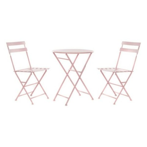 Zestaw Stołowy z 2 Krzesłami DKD Home Decor MB-177410 Różowy 60 x 60 x 75 cm (3 pcs)