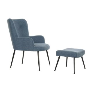 Fotel DKD Home Decor Niebieski Czarny Metal 70 x 60 x 84 cm