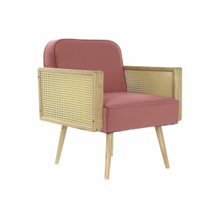 Krzesło DKD Home Decor Różowy Poliester Rattan (66 x 64 x 79 cm)