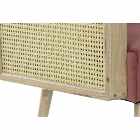 Krzesło DKD Home Decor Różowy Poliester Rattan (66 x 64 x 79 cm)