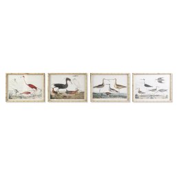 Obraz DKD Home Decor 60 x 2,8 x 45 cm Ptaki Nowoczesny (4 Części)