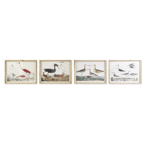 Obraz DKD Home Decor 60 x 2,8 x 45 cm Ptaki Nowoczesny (4 Części)