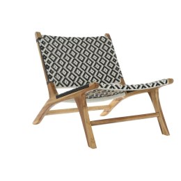 Krzesło DKD Home Decor Naturalny Teczyna Czarny Biały PVC (65 x 80 x 68 cm)